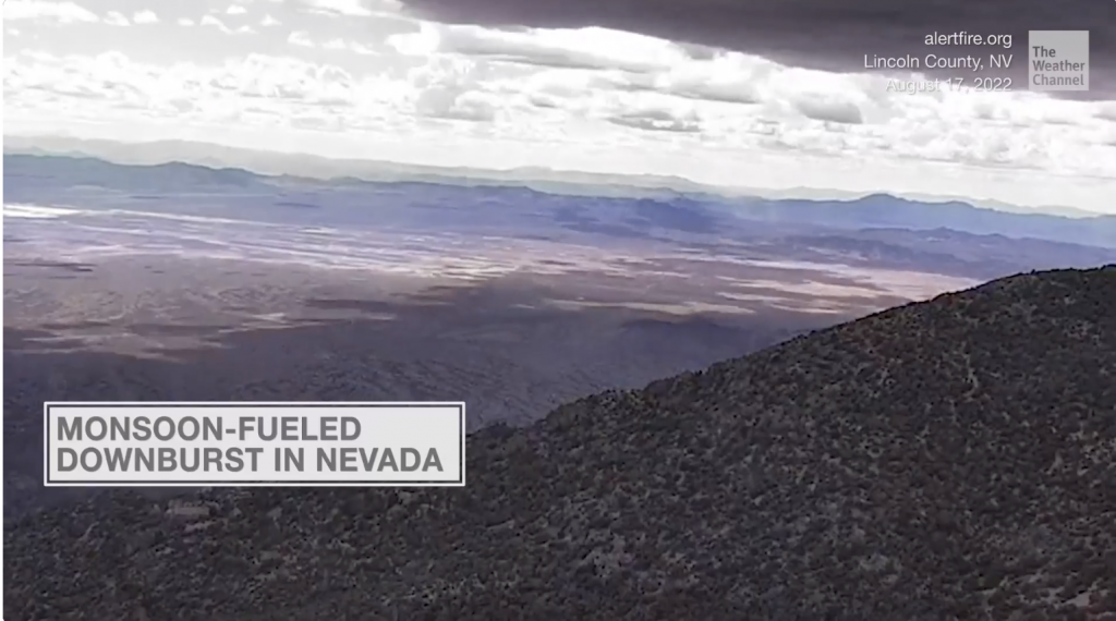 From Nevada Peak, a Magnificent Monsoon Downburst Can Be Seen Nevada