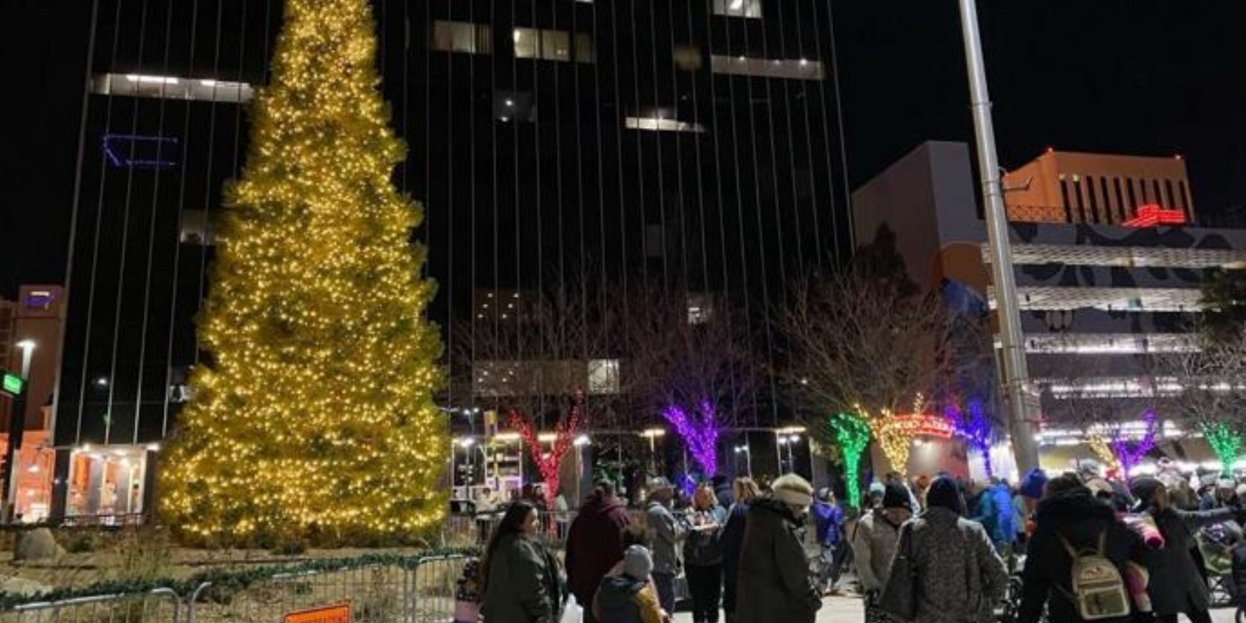 Reno City Lights Christmas Tree in Downtown Plaza Nevada Globe